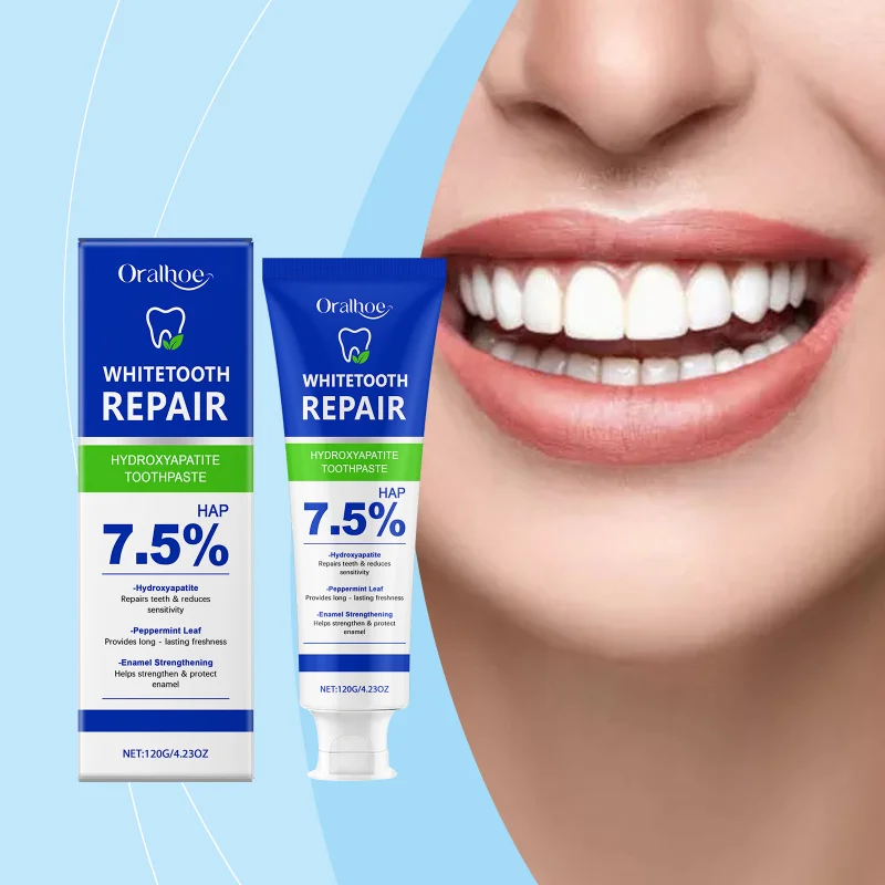 Hydroxyapatite Whitening Toothpaste, Stain Removal, Enamel Repair, Fresh Mint, Gentle Teeth Cleaning, Oral Care