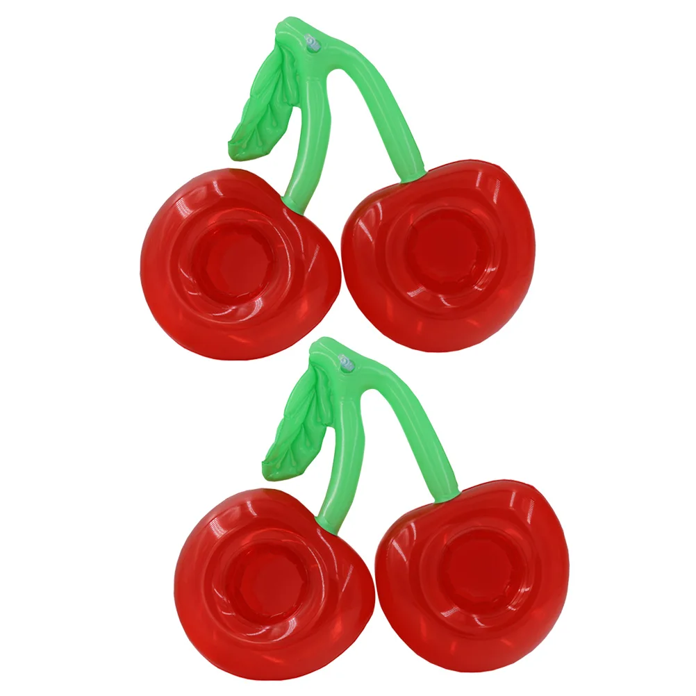 2 stücke Doppel Mund Kirsche Wasser Float Aufblasbare Getränkehalter PVC Strand Party Pool Favor Outdoor Spielzeug