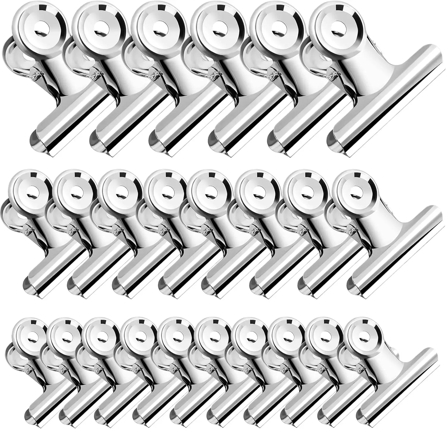 

Набор из 24 больших металлических зажимов-петель, 3 размера, зажимы-бульдоги, большие зажимы-бычки, зажимы для пакетов из нержавеющей стали, зажимы для еды, зажимы для фотографий