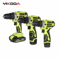 YIKODA 12V 16.8V 21V Electric Screwdriver Cordless Drill Rechargeable Lithium Battery Mini Wireless Power Driver Tools