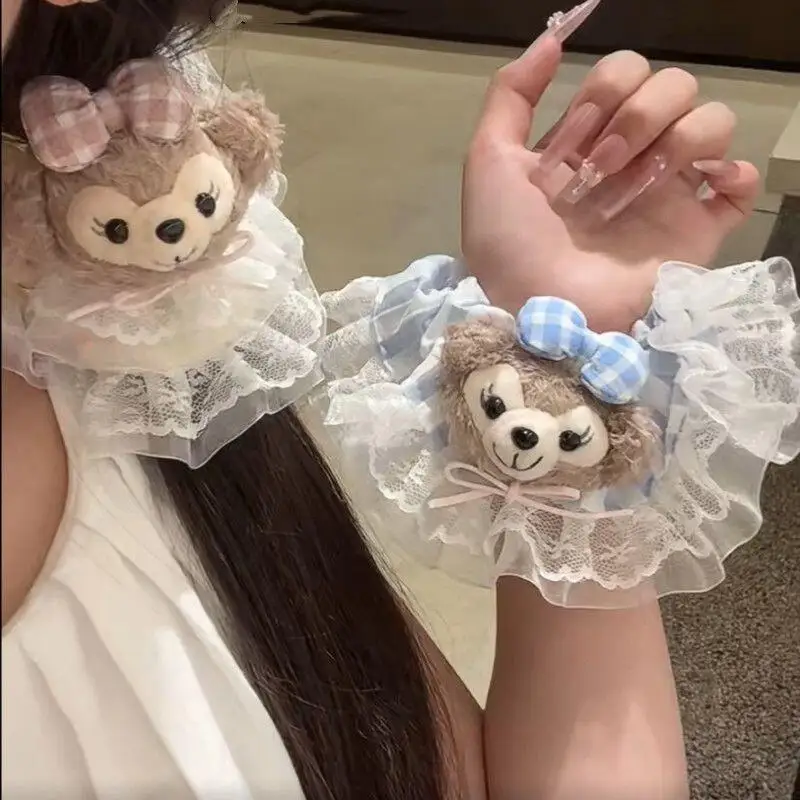 

Disney Duffy Pp Cotton Checkered Bow Plush Lace Headband Sweet Headband Photo Shoot Traveling Girl Matching Girl Birthday Gift