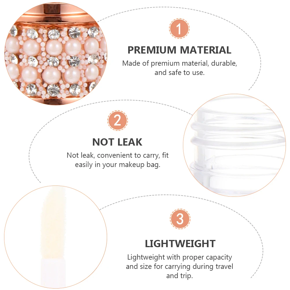 

4pcs Empty Tubes Portable Balm Containers For Diy Gloss Bottles Lightweight Leakproof Tubes Travel Friendly Lip Gloss