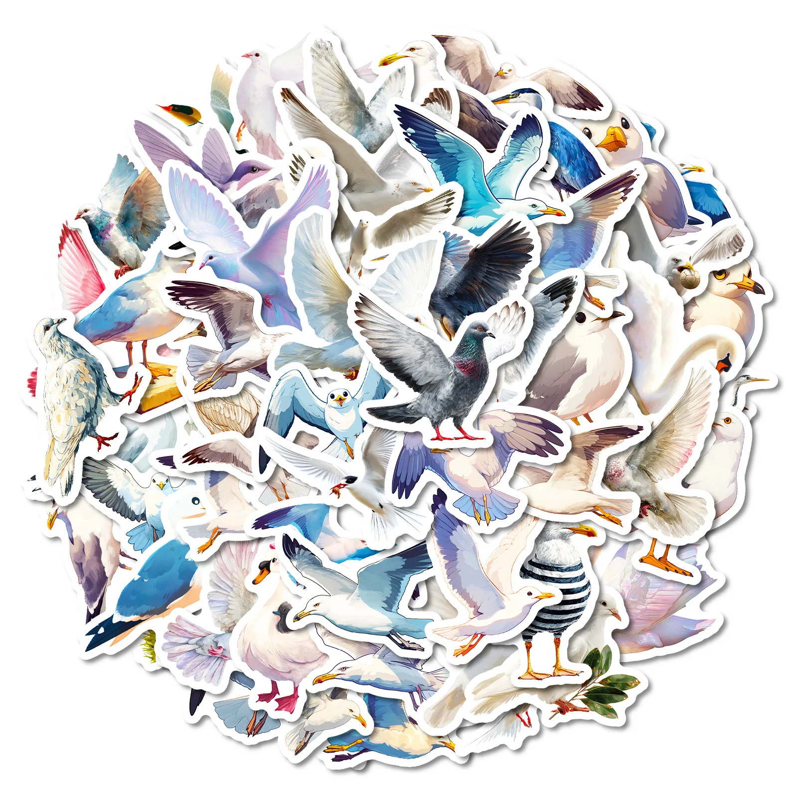 56PCS Pigeon Birds Cartoon Stickers INS Style Graffiti Decoration DIY Notebook Suitcase Guitar Refrigerator Phone Decals Toys