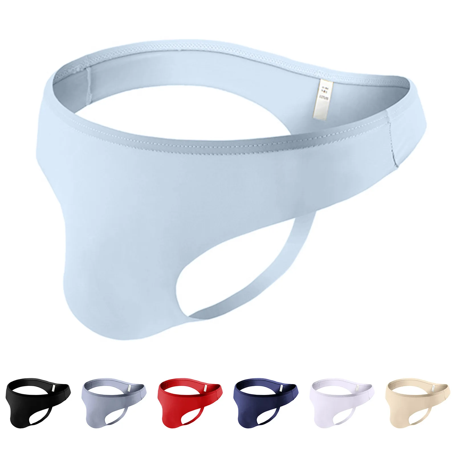 Sexy Men'S Underwear Solid Color Mini Thong U-Shaped Pouch Seamless Low Rise Sexy Briefs Flirting Exclusive Ropa Interior Hombre