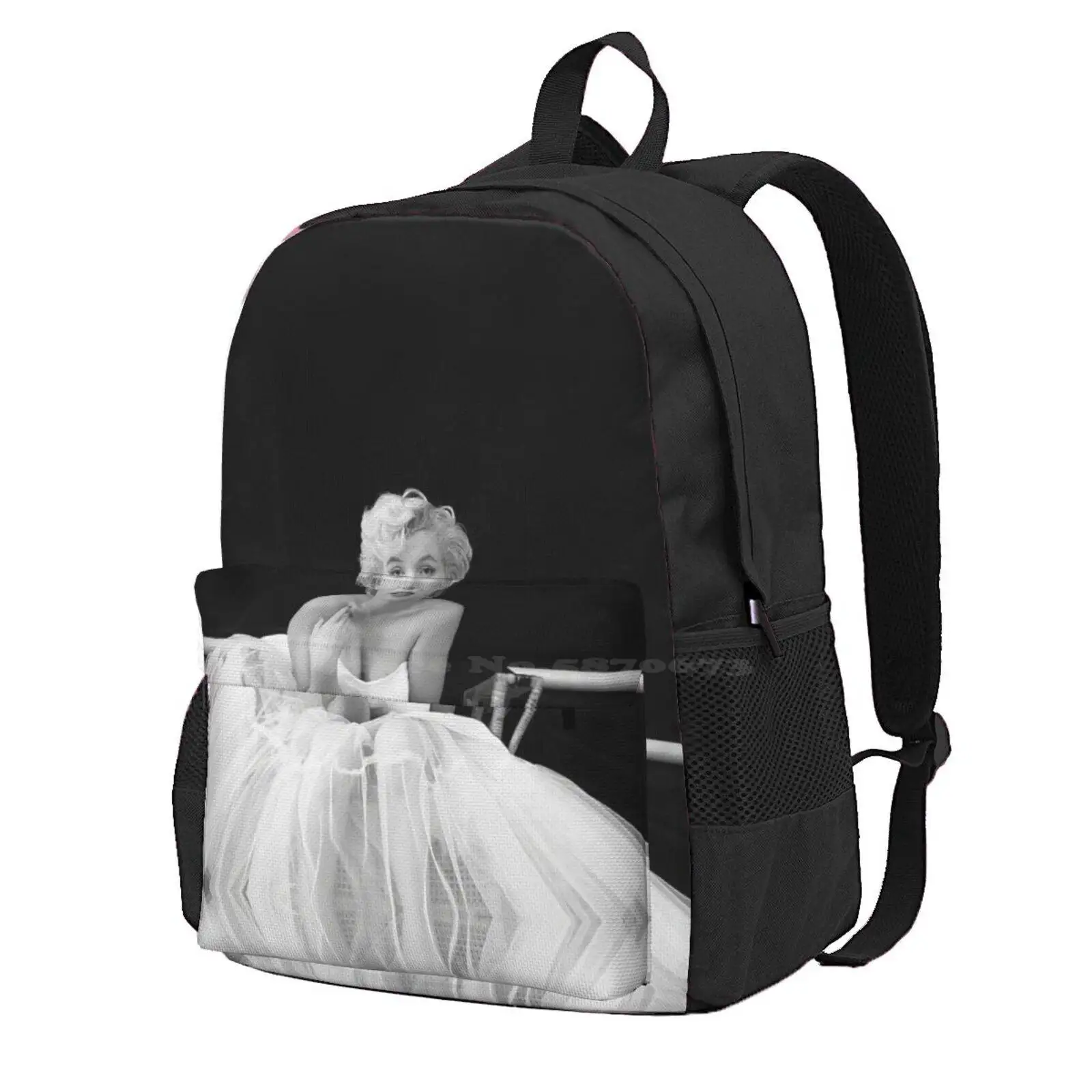 

Marilyn Monroe в белом платье, черно-белая винтажная Настенная картина, лидер продаж, школьный рюкзак, модные сумки, черная Мэрилин Монро