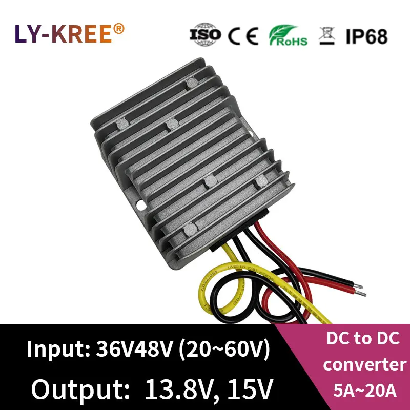 DC Buck Module 36V48V to 13.8V 15V Step-down Converter Vehicle Mounted Transformer 20-60V Stabilized Voltage The Power Adapter