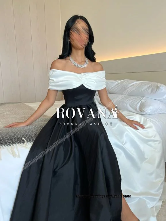 Thinyfull Off Shoulder Arabia Prom Dresses Satin Sleeveless A-line Evening Party Gown Dubai Long Special Occasion Dress