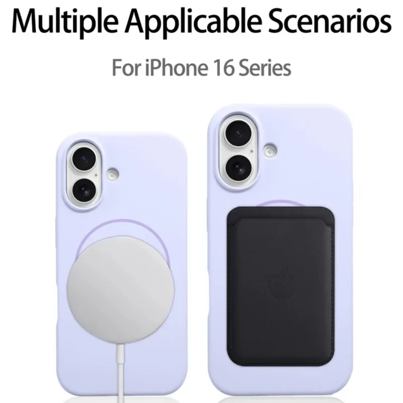 Funda Magsafe de silicona líquida Original de lujo para iPhone 16 Plus 15 14 13 12 Pro Max, funda suave de carga inalámbrica magnética
