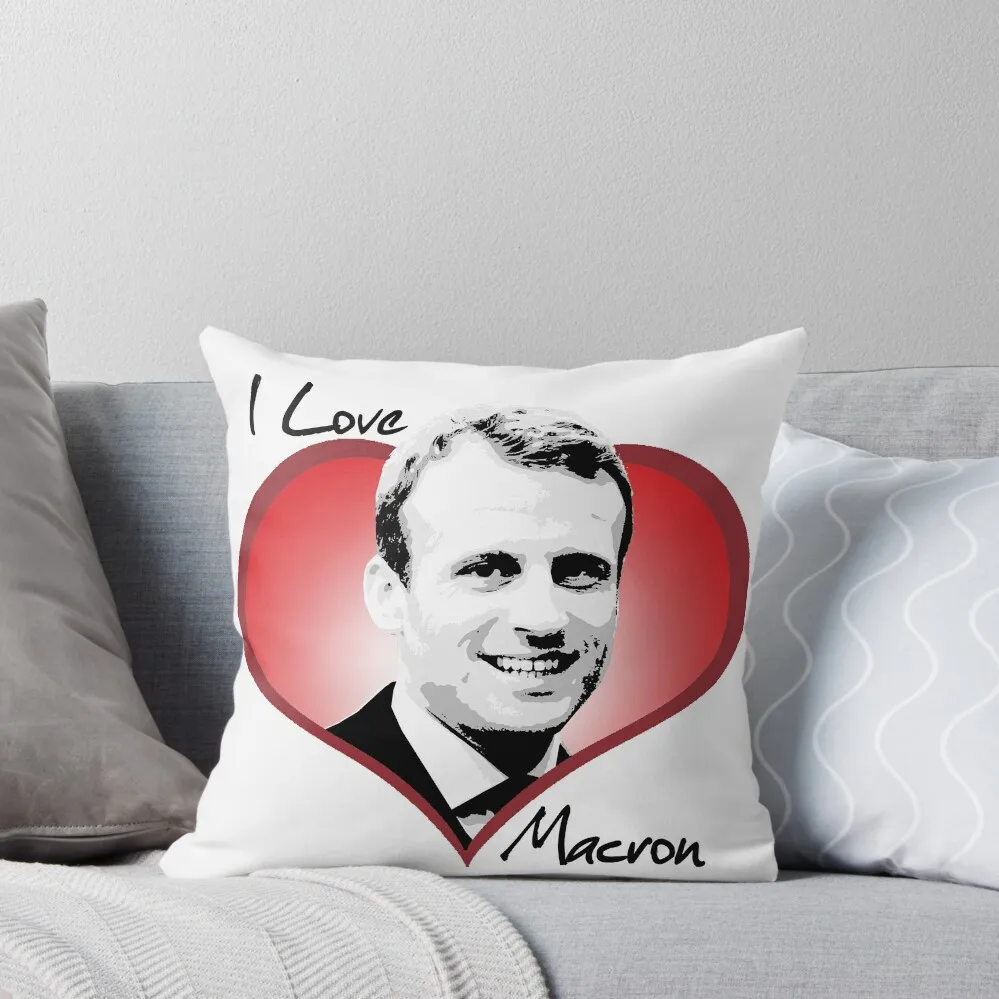 

I Love Macron Throw Pillow Sofa Cover Sofa Cushion New year Christmas Cushion For Home pillow