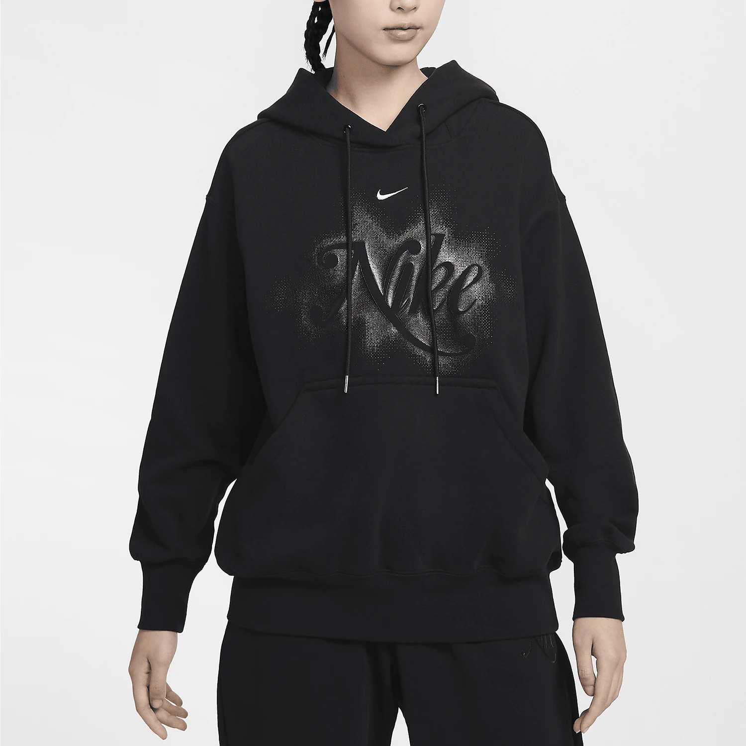 

Nike genuine Autumn New Women's Fleece Loose Print Hoodie HQ4869-010