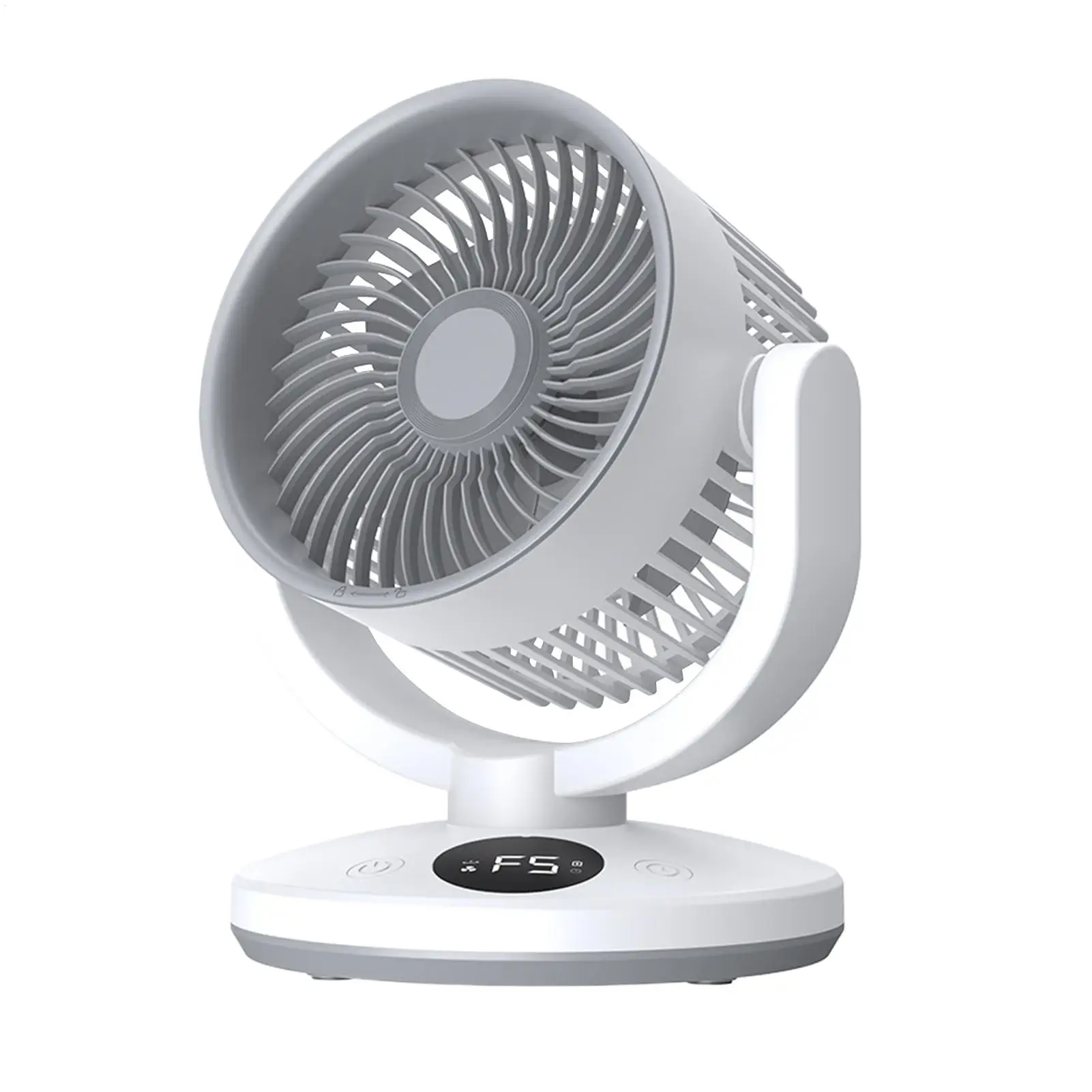 Small Electric Fan Desktop Timer Fan With 5 Wind Speed Digital Display Adjustable Angle Portable Recharging Models For Summer