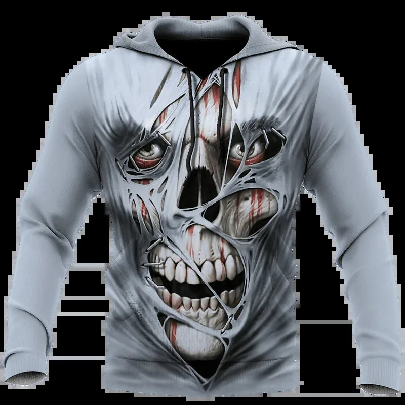 

Цельная толстовка с 3D принтом на заказ, мужская уличная одежда в стиле панк с черепом, зима и осень, Новое поступление, ужасы, гот, хит продаж, Hi