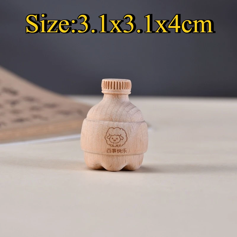 Wooden Sheep Shape Figurine With Engraved Words, Happy Everything Worry Toy Creative Desk Decoration Wooden Craft Accessory Gift