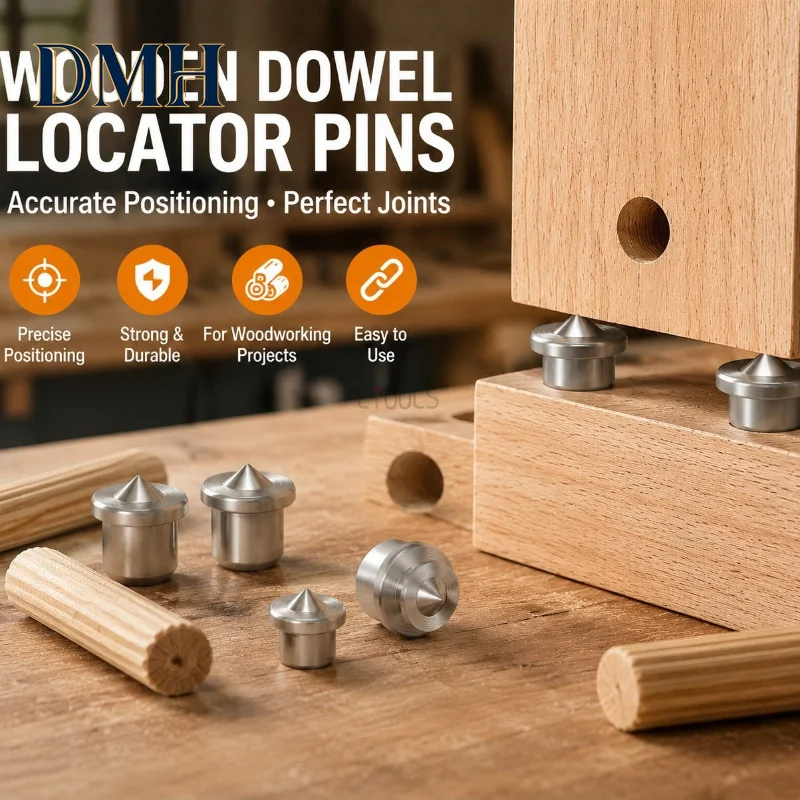 DMH-Wood Dowel Timber Marker Hole Tenon Center Woodworking Tools Centers Furniture Positioning Locating Pins Wood Log Dowel Tips