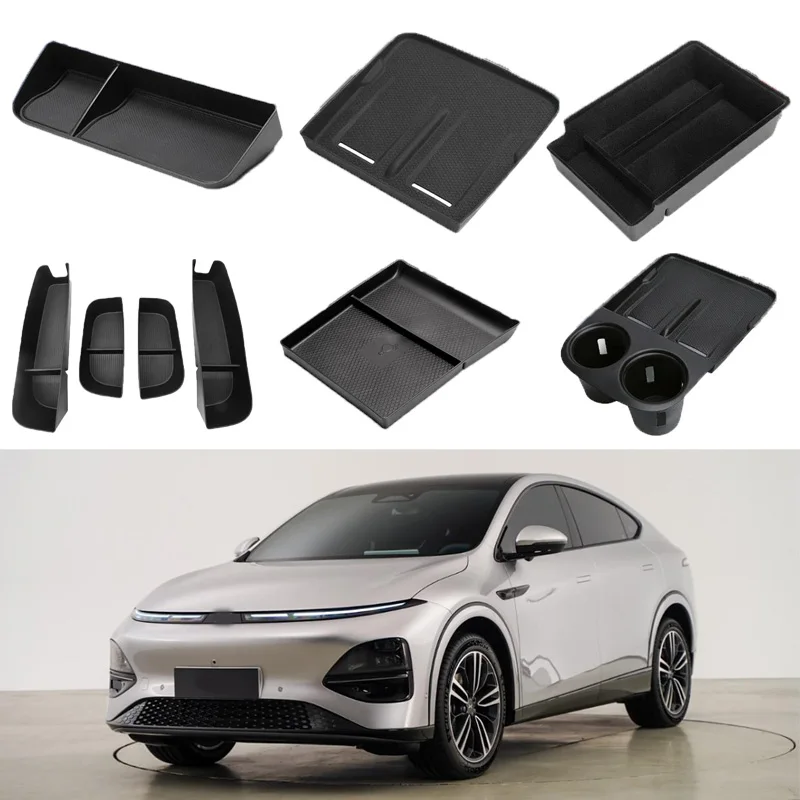 

For Xpeng G6 2023 2024 2025 Under Seat Storage Box Car Accessories Drawer Type Organizer Storage Front Seat Lower Box Case Parts