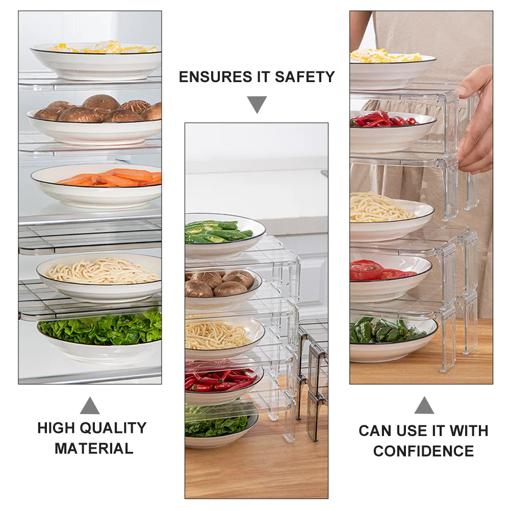 

2Pcs Fridge Storage Rack Multifunctional Transparent Detachable Organizer Kitchen Refrigerator Supplies Leftover Storage Shelf