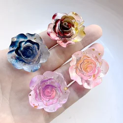 New 35mm glow-in-the-dark Rose Crystal Rhinestone Flat back Resin rhinestone DIY jewelry craft decorative accessories 2pcs/lot