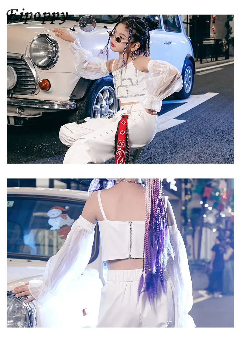 子供のジャズダンススーツ、女の子のモデルのウォーク服、子供のヒップホップウェア、ストリートダンス