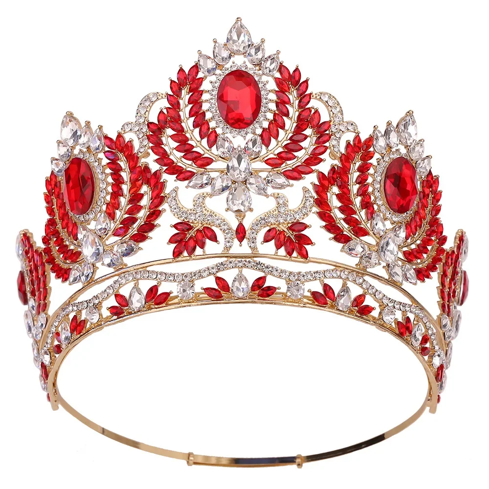 Luxury Crystal Bridal Crown With Golden Alloy For Women Wedding Party Lady Tiara Jewelry Head Accessories High Quality