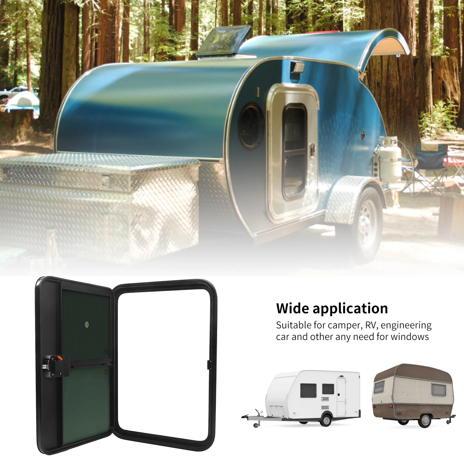 

Входная дверь с раздвижным окном, защита от ультрафиолета, теплоизоляция, герметичная, гладкая для двери прицепа на колесах с окном