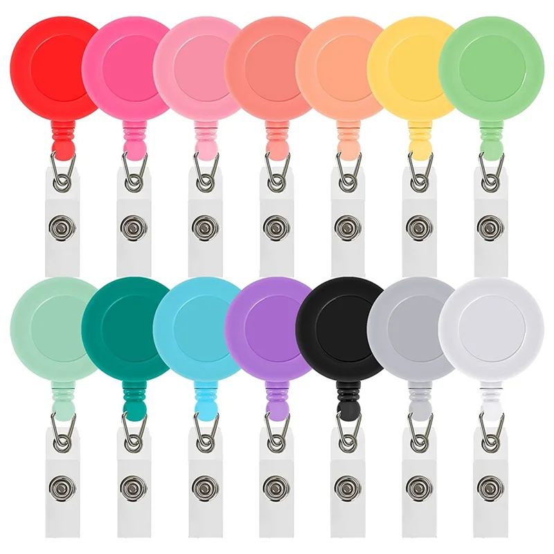 

Sensitive 50 Pcs Mixed Solid Color Nurse Students ID Badge Holder Retractable Badge Reels ABS For Hanging ID Card