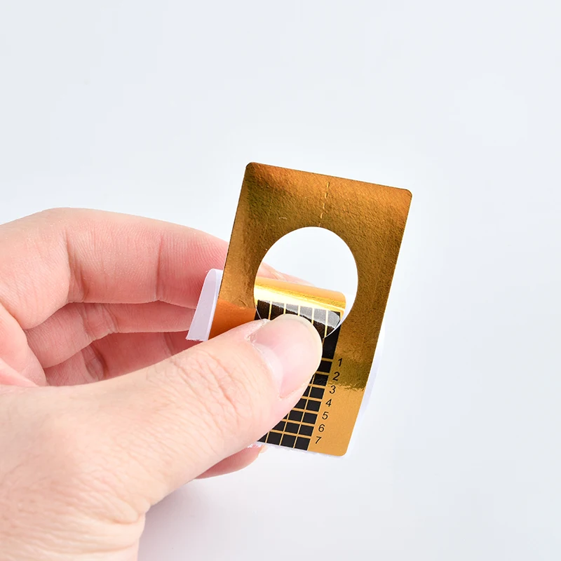 네일 폼 팁 아크릴 UV 젤 익스텐션 컬 폼 익스텐션 네일 스티커 아트 가이드, 몰드 매니큐어 네일 아트 도구, 100 개/세트