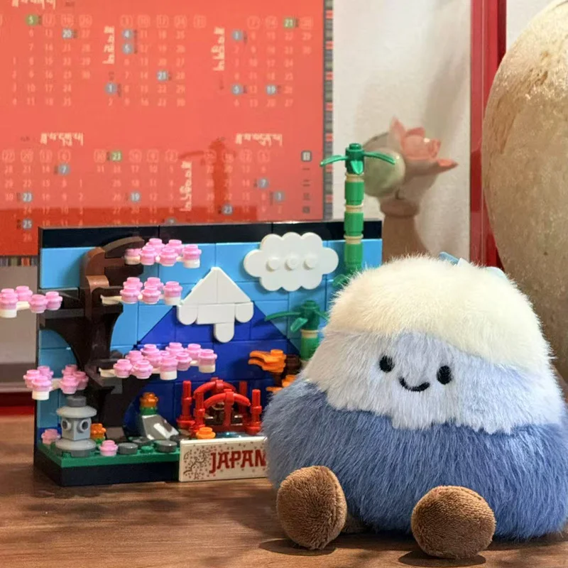 

Adorable Mountain Plush Toy Fluffy Blue White Stuffed Snow Mountain Doll super soft,it also as a gift.