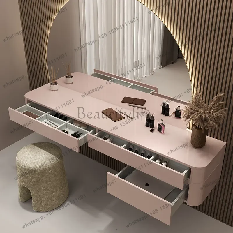 FG Minimalist Simple Makeup Table Natural Nordic Lounges Bedroom Dressing Table Drawers Mirror Coiffeuse Chambre Furniture For H