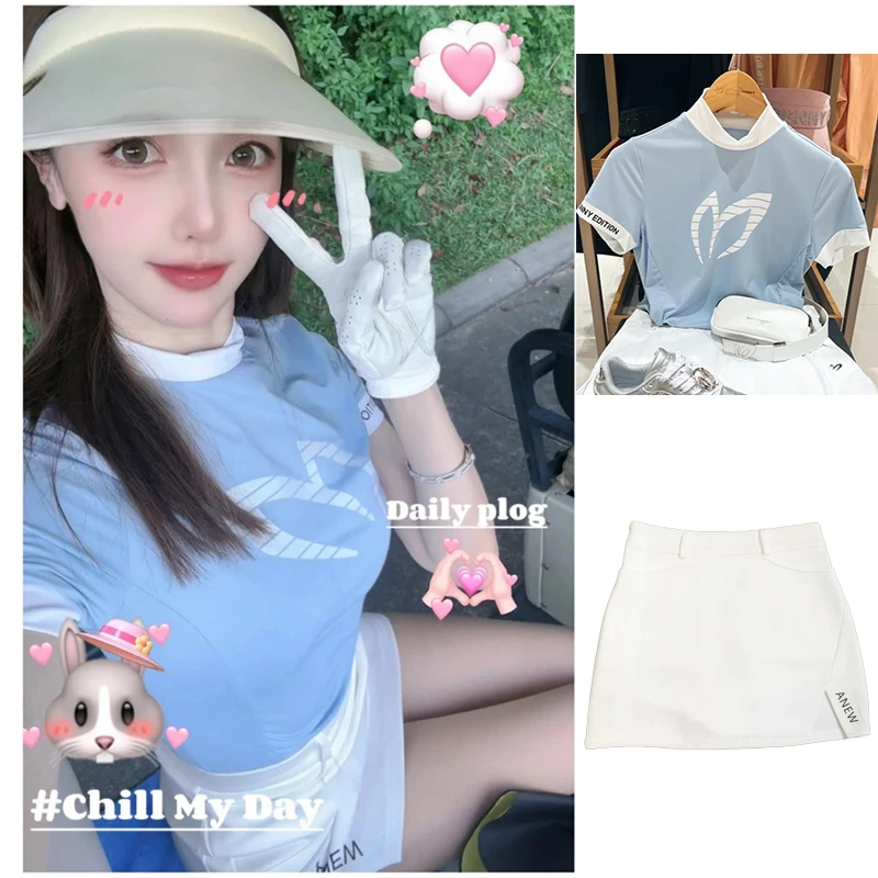 

Women's Golf Apparel Short-Sleeve Breathable Comfortable Moisture-Wicking Quick-Dry Slim-Fit Versatile T-Shirt Crew Neck