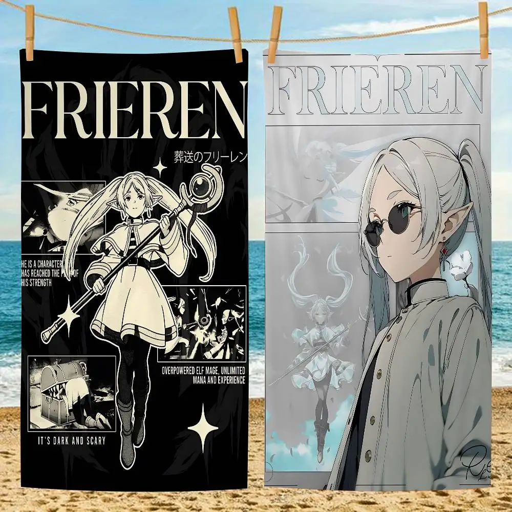 Hot Japan Anime Frieren Big Microfiber Beach Towels Quick Dry Towel Sand Beach Towels Pool Towel for Travel Swim Pool Yoga