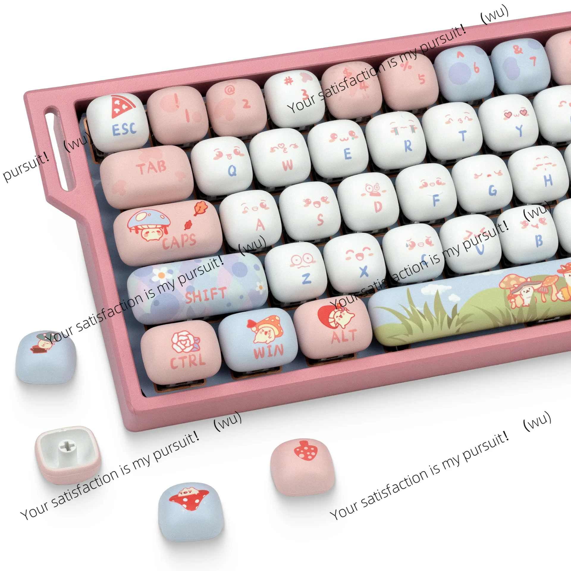 Little steamed bun paradise is round and cute, with 138 keys and two-dimensional personality keycaps mog height