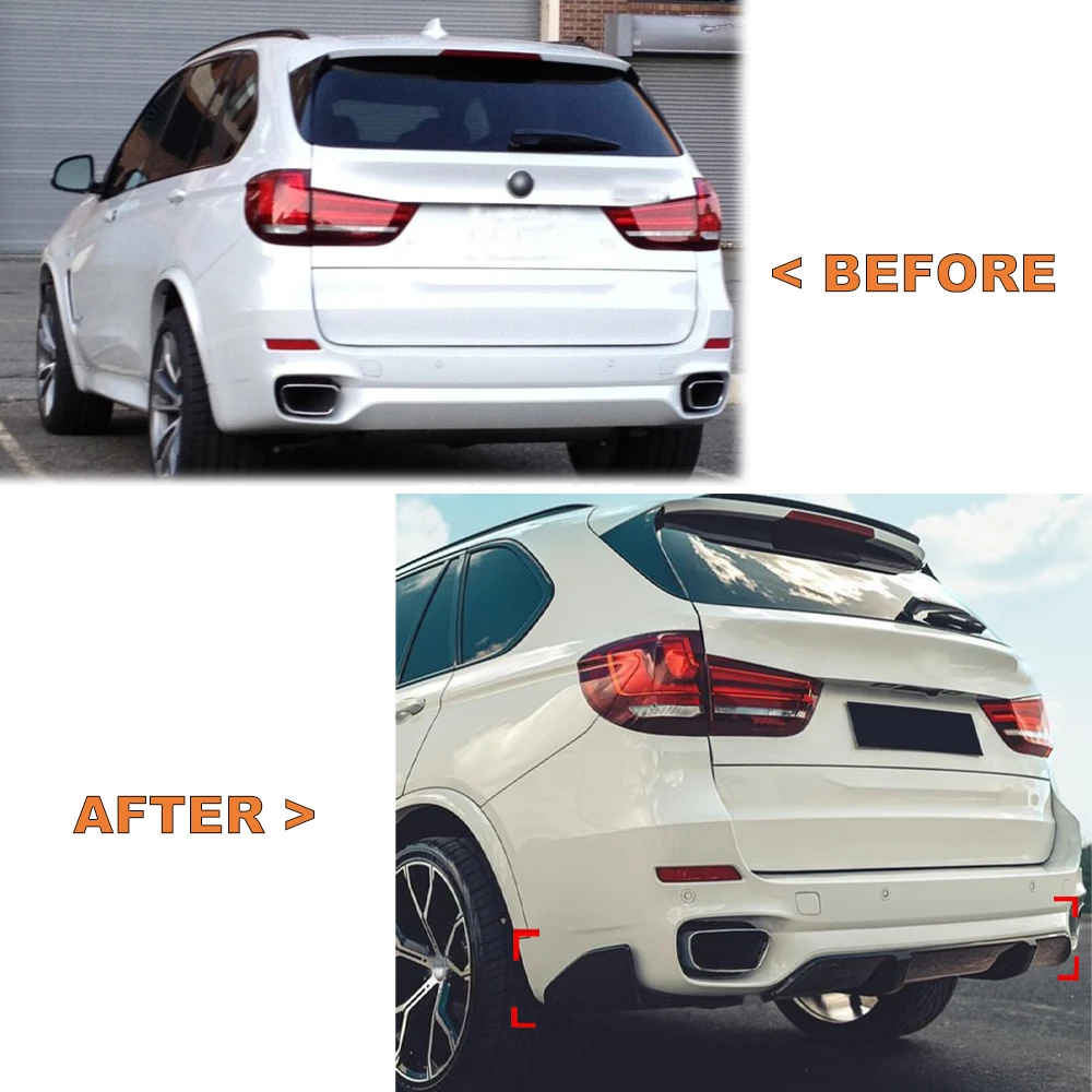 For BMW X5 F15 M Sport 2014-2018 MP Rear Bumper Lip Corner  Diffuser Spoiler Car Accessories Protector