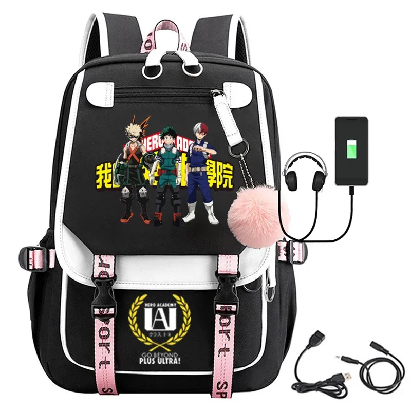 Japan Anime My Hero Academia Backpack Schoolbag Children Boys Girls Students Oxford Cartoon School Bag Casual Travel Backpack