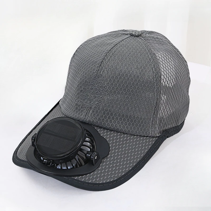 Summer solar charging with fan hat for men and women, breathable mesh sun protection, outdoor sunshade, duckbill cap