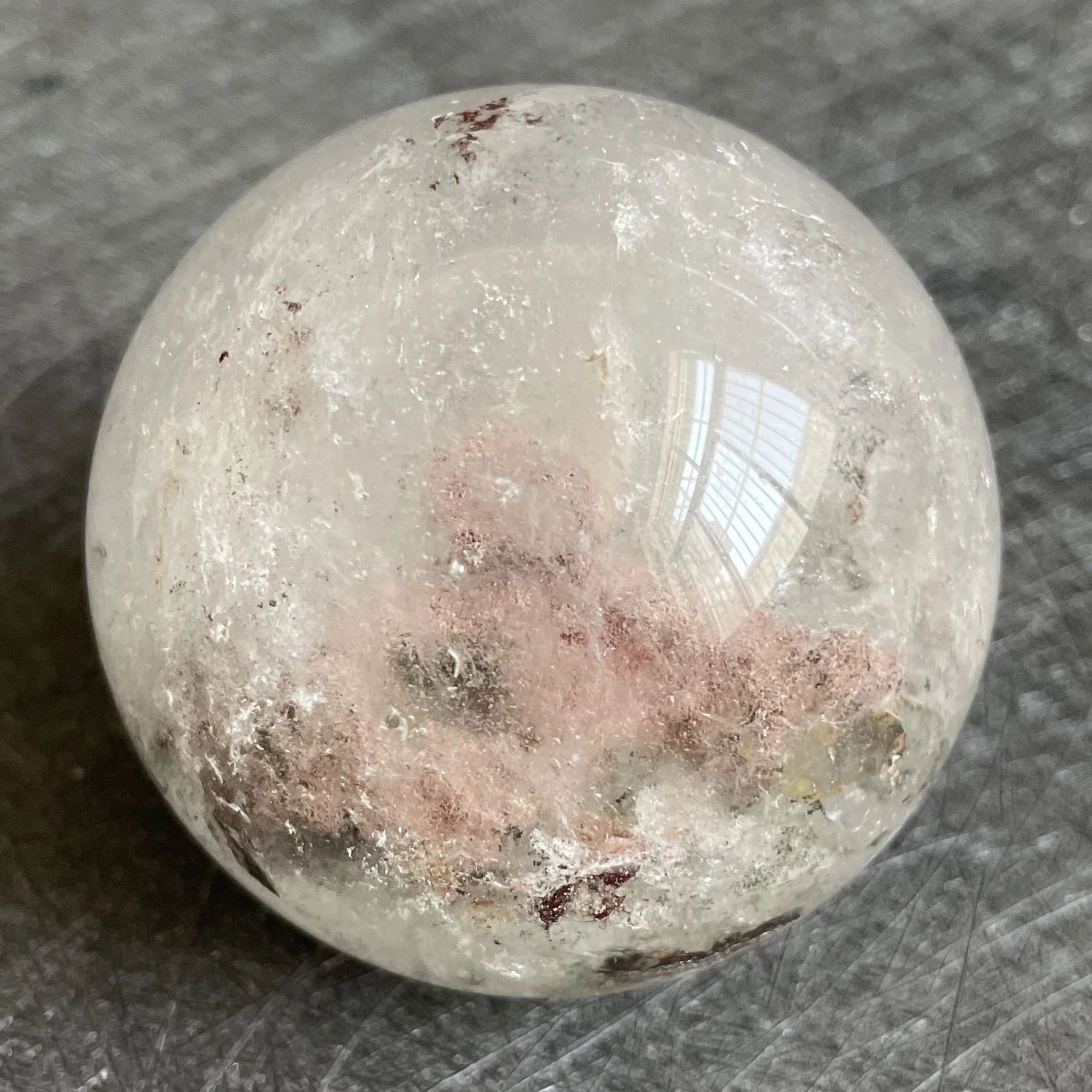 

300g Natural Crystal Ball Green Phantom Sphere Rock Decoration Rough Polished Quartz Stone Healing