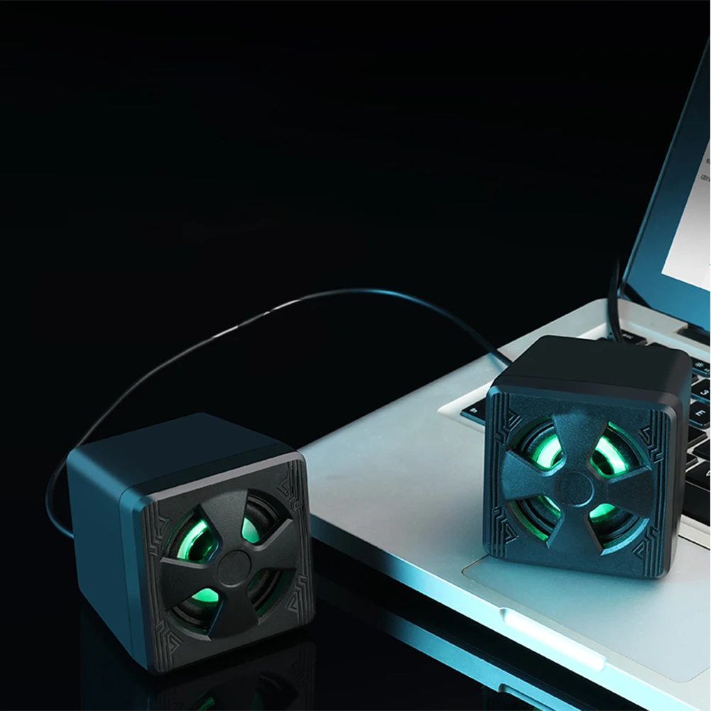 

2 pcs Led 360 Surround Sound Desktop External Hifi Mini Speaker Bass Desktop Computer Bass Speaker Gaming Usb Speakers