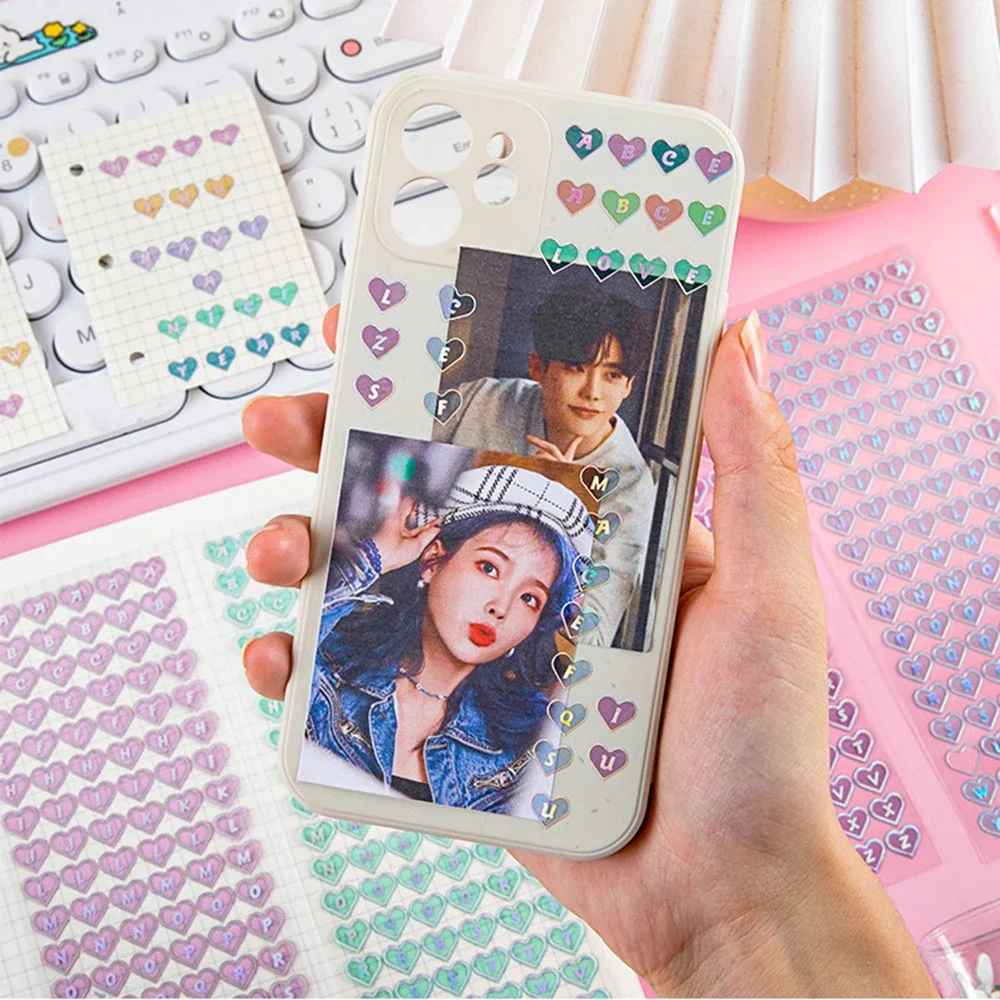 Colorful PVC Love Alphabet Stickers Student Diary Album Handbook DIY Decoration Material Stationery