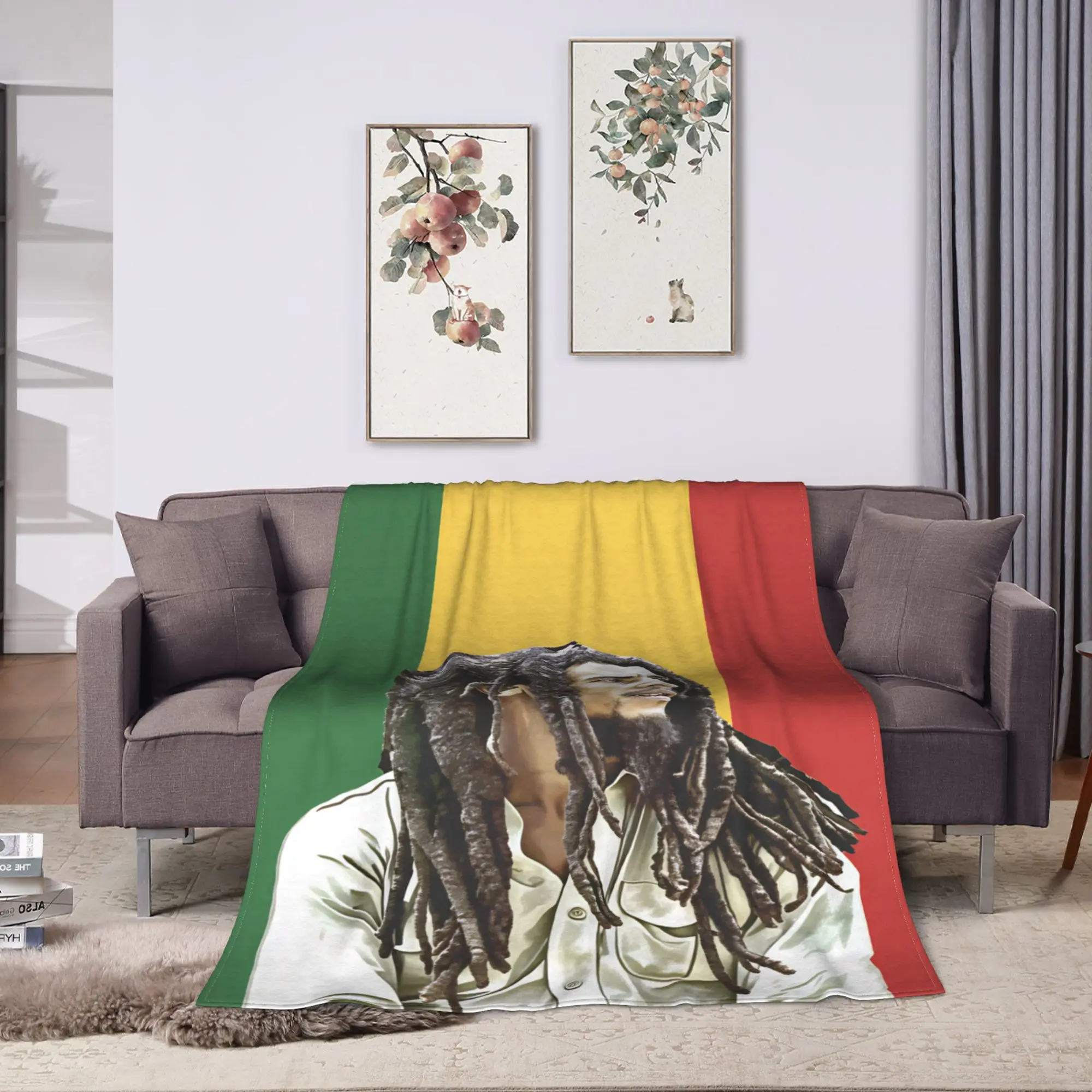 B-Bob M-Marley Singer Blankets Winter  Warm Comfy Throw Blanket For Kids Adults Couch Chair Flannel Bedspread Bed Cover