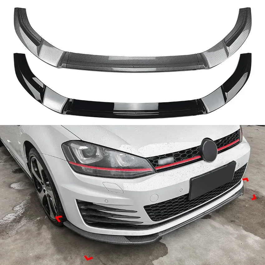3X 2013 To 2019 For VW Volkswagen Golf 7 7.5 MK7 MK7.5 GTI R R-line GTD GTE Car Front Bumper Lip Spoiler Splitter Diffuser ABS