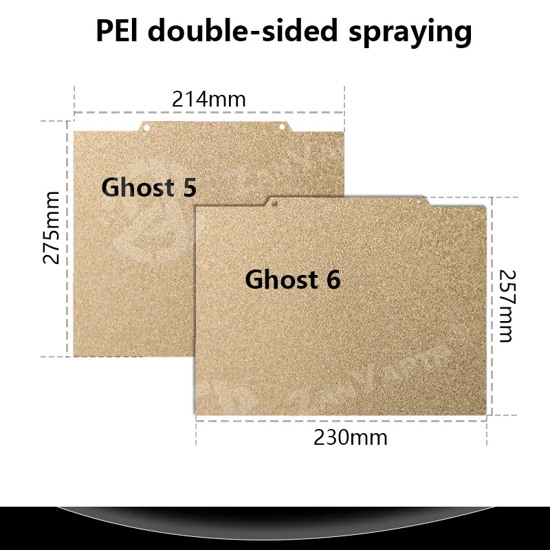 For Flyingbear Ghost 5 Ghost 6 Hotbed Double Sides PEI Build Plate Magnetic Base PEI Sheet Carbon Fiber 3D Printer Parts