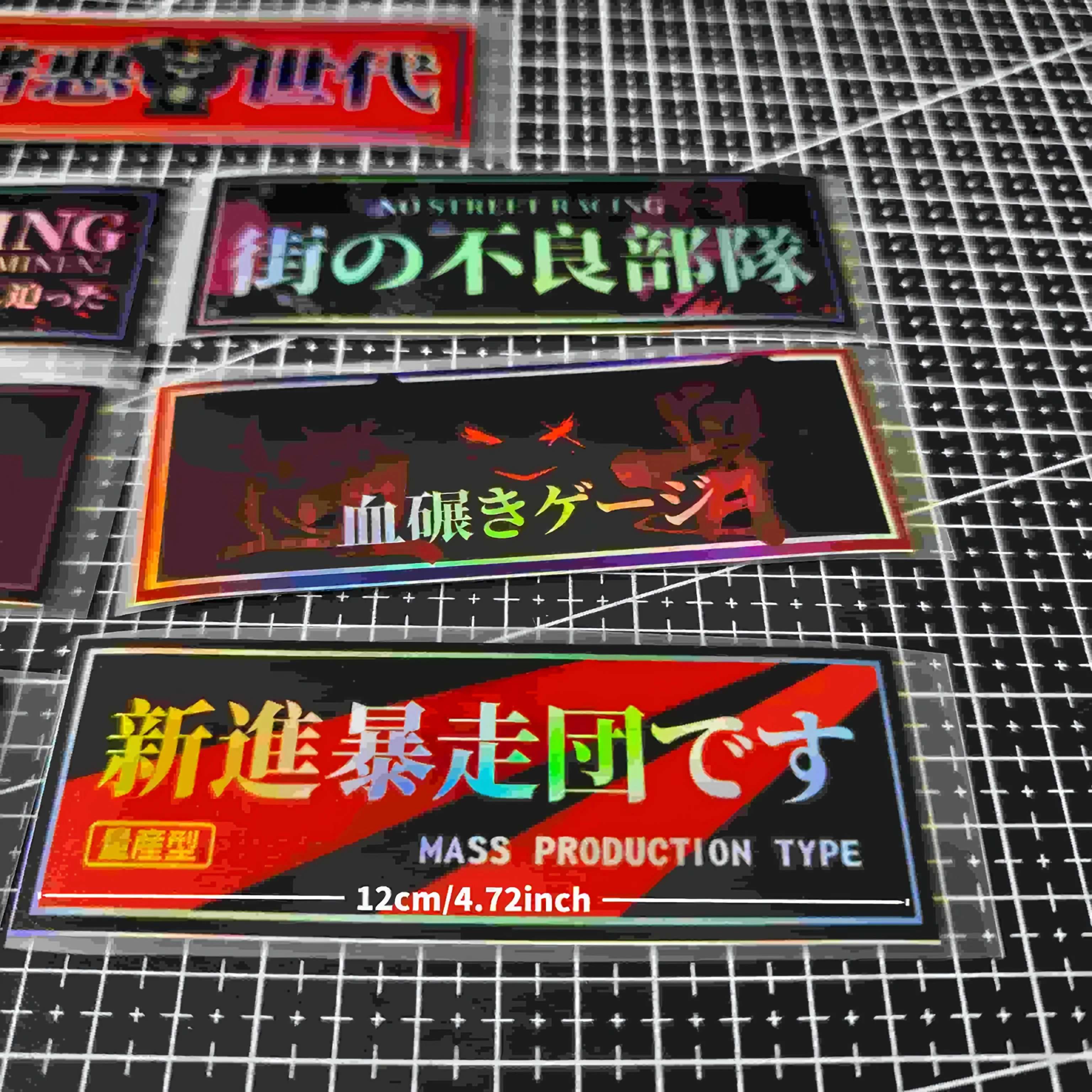 JDM Drift Racing Sticker Set 7pcs Glossy PVC Decal Precision Cut Waterproof for Car Motorcycle Laptop Easy Apply