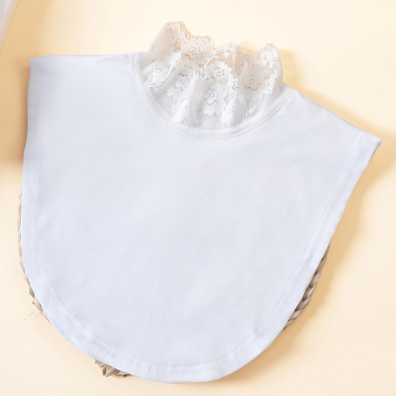 

Цельный женский кружевной воротник-стойка, шарф-воротник, однотонная базовая рубашка, закрывающий красивый искусственный воротник-лепесток для девочек, cu