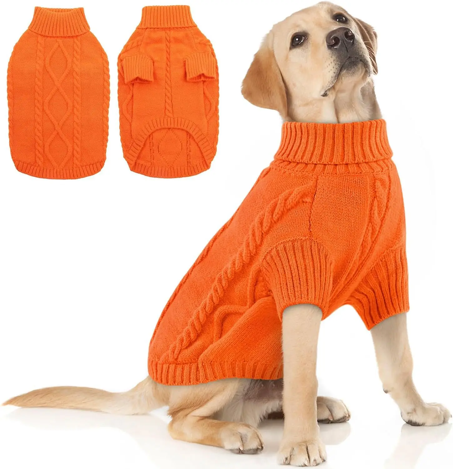 Dog High Neck Knit Sweater: Warm Winter Style, Multiple Colors & Sizes