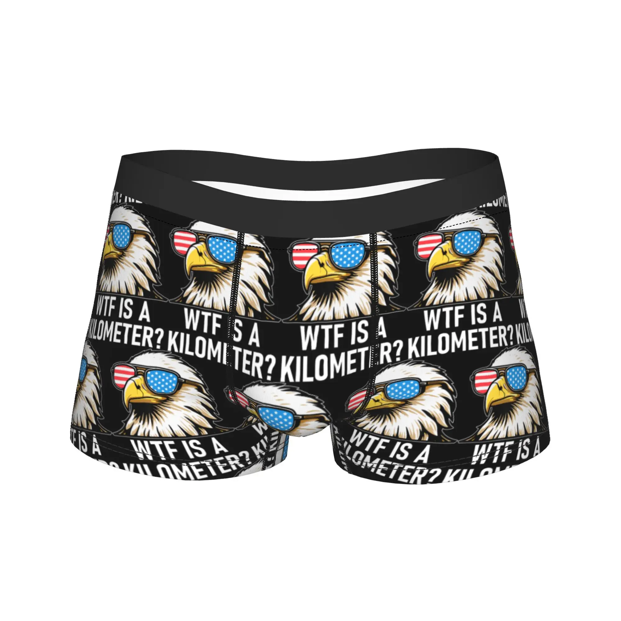 WTF is a Kilometer Eagle America Underwear  Classic Underpants Pattern Boxer Brief For Male Pouch Plus Size Trunk