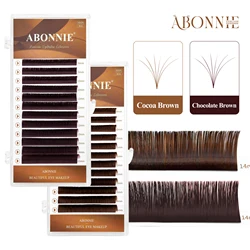 ABONNIE Cashmere Cocoa Chocolate Brown Fans Lashes Eyelashes Handmade Easy Fans Volume Lashes ExtensionsEasy Fans Extensions