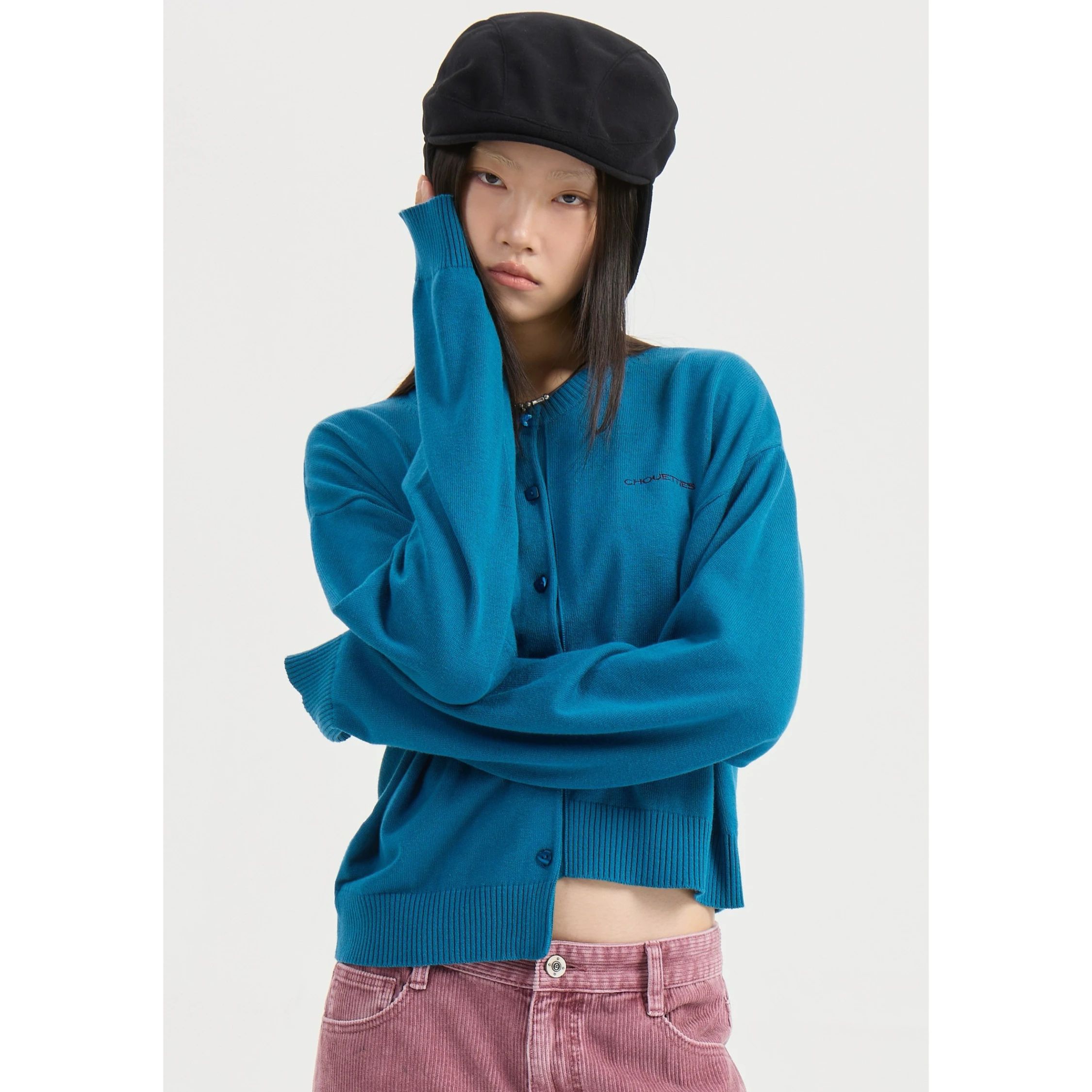 Citroen Kaas LUC25 Winter Gebreid Vest Rond Ne Geborduurd Onregelmatige Kleur Casual Dames Ort Bovenkleding