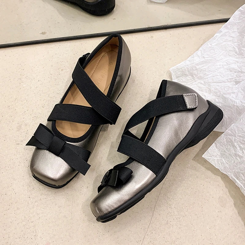 

Женские танцевальные балетки на плоской подошве, модные повседневные неглубокие лоферы с квадратным носком, новинка весны 2026, удобные женские туфли Zapatos