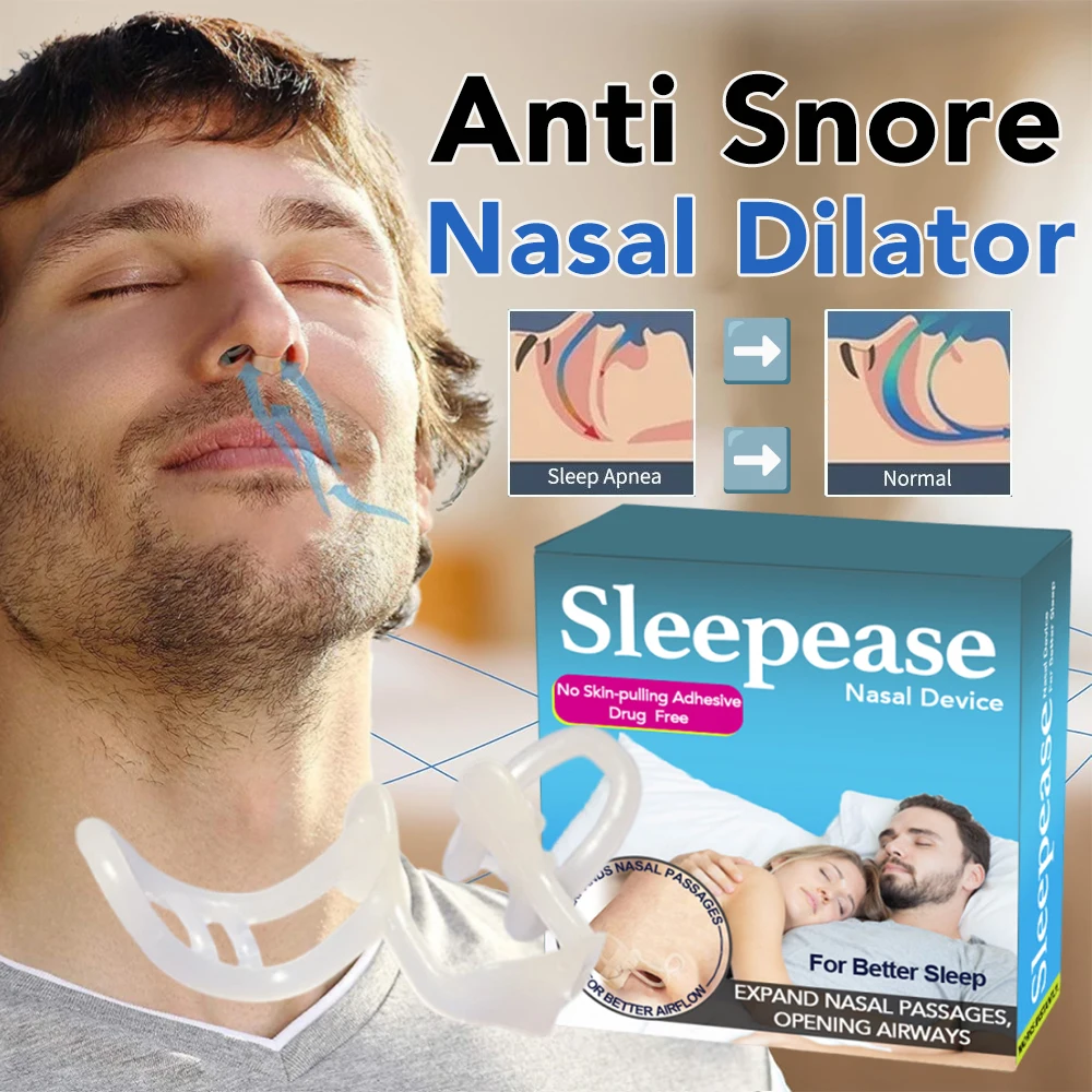 2PCS Silicone Anti Snoring Device Prevent Snoring Sleeping Prevent Nasal Congestion Snoring Nose Clip Easy Breathe Improve Sleep
