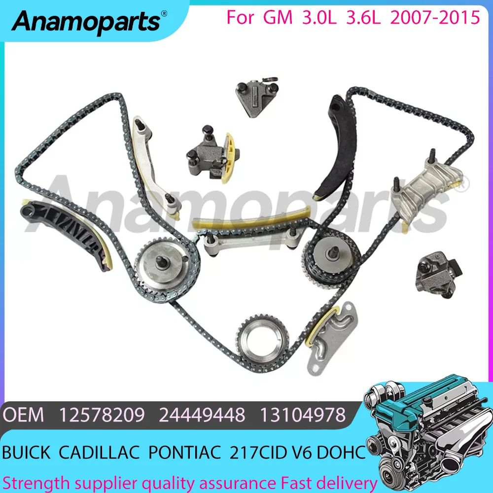 Engine parts Timing chain VVT kit for 2006-2015 BUICK CADILLAC PONTIAC SATURN GMC SAAB 3.0L 3.6L V6 DOHC 217CID 90537338