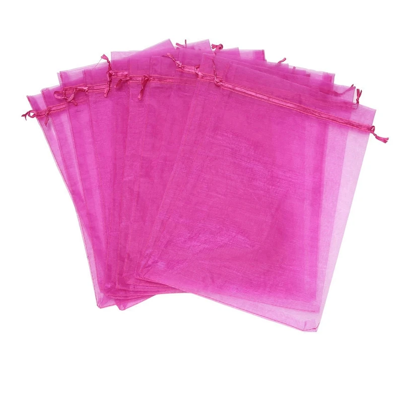 

500Pcs Large Organza Bags, 20X30 Cm Mesh Gift Bags Drawstring Jewelry Pouches For Christmas Wedding(Random Color)